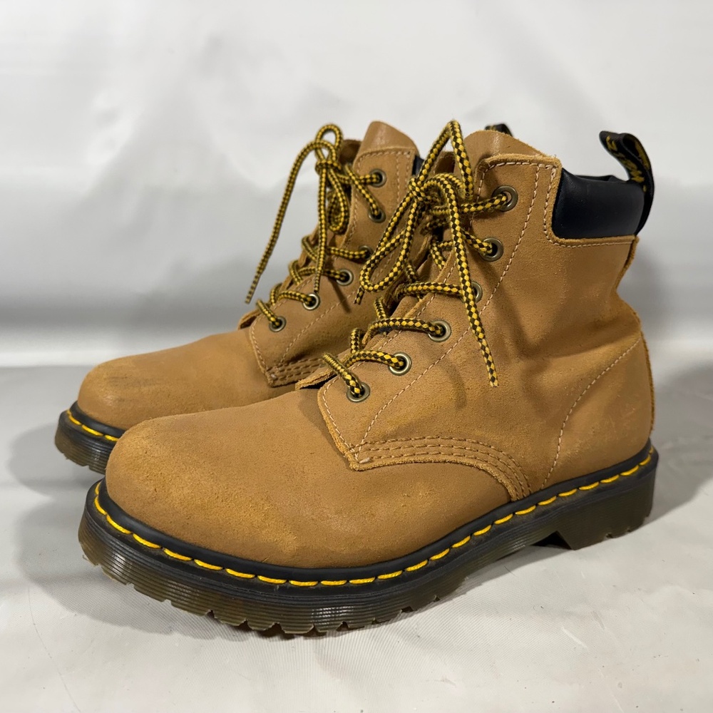 Dr Martens 939 Ben Hiker Boots Docs Greasy Suede Savannah Tan 6 Eye Size 9